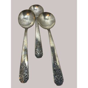 SL&GH Rogers Oneida MARGATE ARCADIA Flatware Soup Spoons Silver Plate